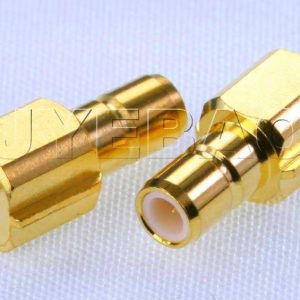 SMB jack PCB edge mount with round contact