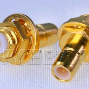 SMB jack bulkhead with solder cup contact