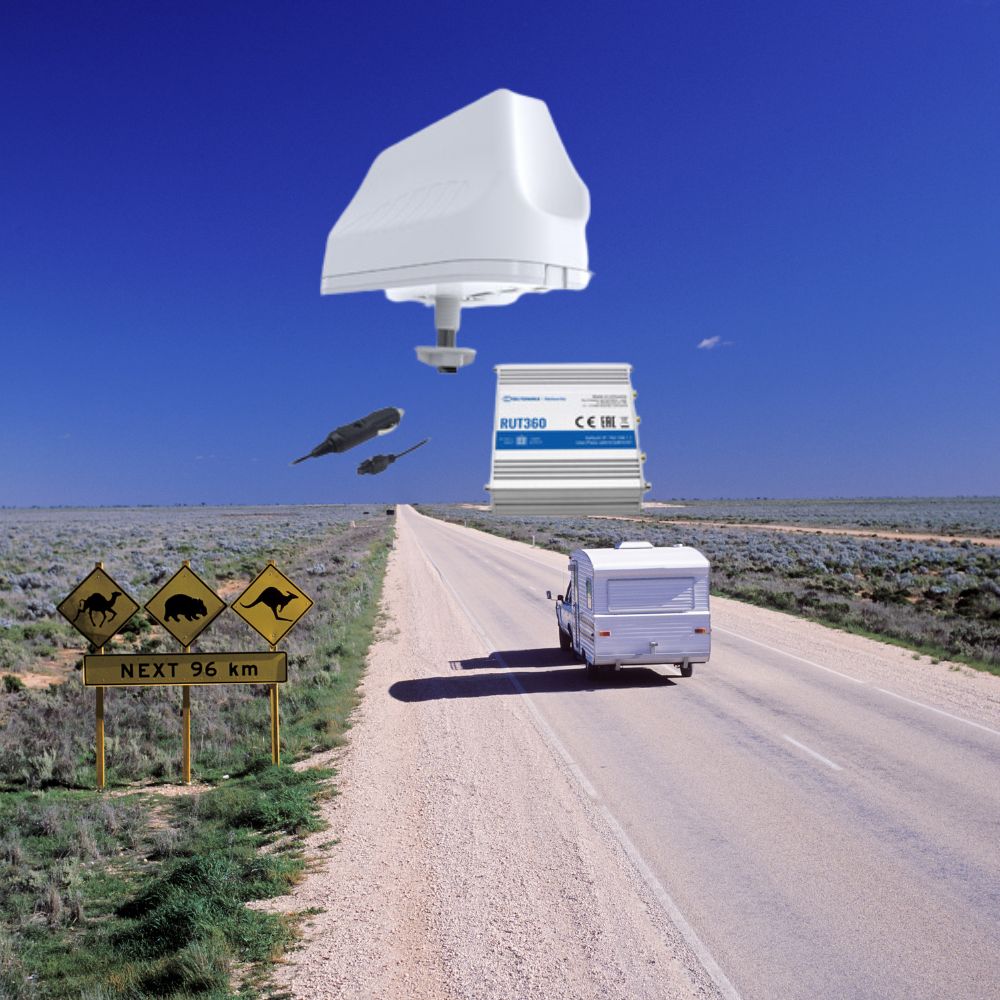 Medium size vehicle antenna with 4G modem